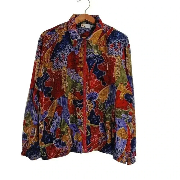 Alfred Dunner Jackets & Blazers - Vintage 80s Alfred Dunner Patterned Geometric Colorful Jacket Women's Size 12